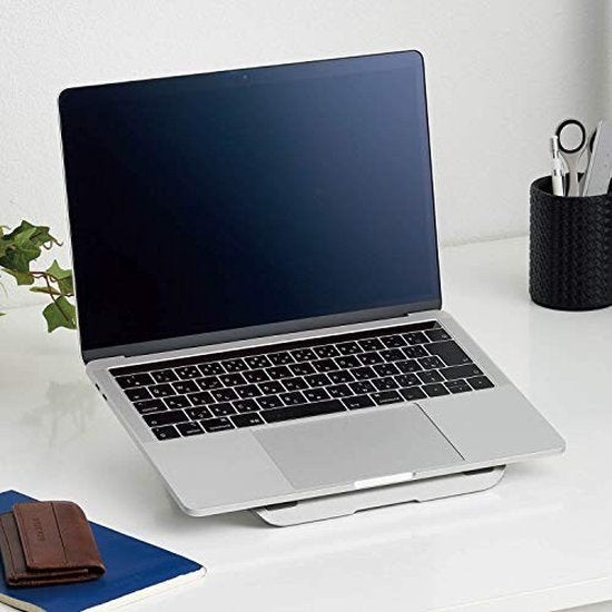 Laptop standaard bureau – Aluminium laptophouder – Ergonomische laptopverhoger – Ventilerend ontwerp – Zilver-Notebookstandaard-Ilumina Benelux