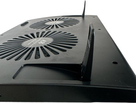 Laptop standaard met koeling – Cooling pad – 12-17 inch – Verstelbaar – 2 ventilators – Zwart-Laptopkoelers-Ilumina Benelux