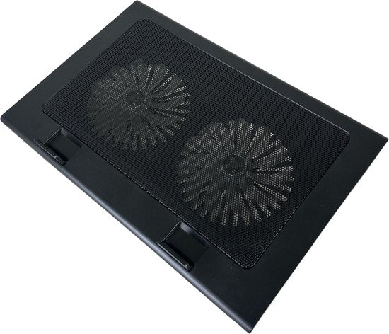 Laptop standaard met koeling – Cooling pad – 12-17 inch – Verstelbaar – 2 ventilators – Zwart-Laptopkoelers-Ilumina Benelux