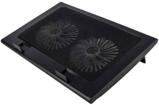Laptop standaard met koeling – Cooling pad – 12-17 inch – Verstelbaar – 2 ventilators – Zwart-Laptopkoelers-Ilumina Benelux