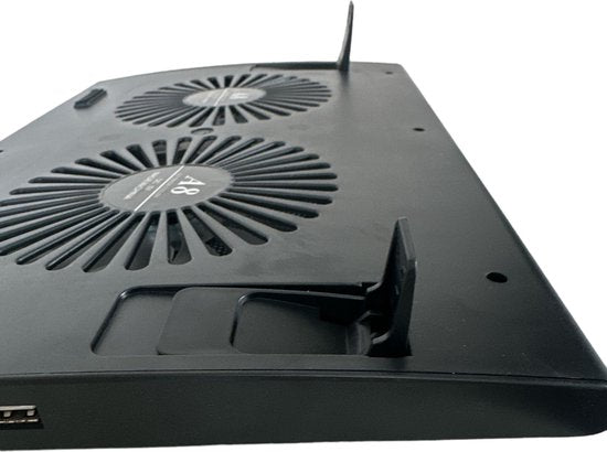 Laptop standaard met koeling – Cooling pad – 12-17 inch – Verstelbaar – 2 ventilators – Zwart-Laptopkoelers-Ilumina Benelux