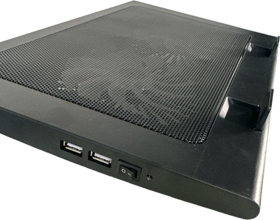 Laptop standaard met koeling – Cooling pad – 12-17 inch – Verstelbaar – 2 ventilators – Zwart-Laptopkoelers-Ilumina Benelux