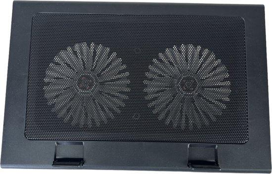 Laptop standaard met koeling – Cooling pad – 12-17 inch – Verstelbaar – 2 ventilators – Zwart-Laptopkoelers-Ilumina Benelux
