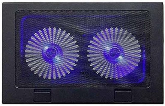Laptop standaard met koeling – Cooling pad – 12-17 inch – Verstelbaar – 2 ventilators – Zwart-Laptopkoelers-Ilumina Benelux