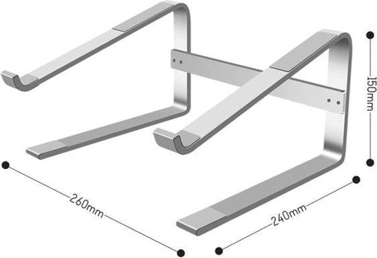 Laptop standaard – Verstelbare laptop verhoger – Ergonomische bureau houder – Antislip – Zilver-Notebookstandaard-Ilumina Benelux