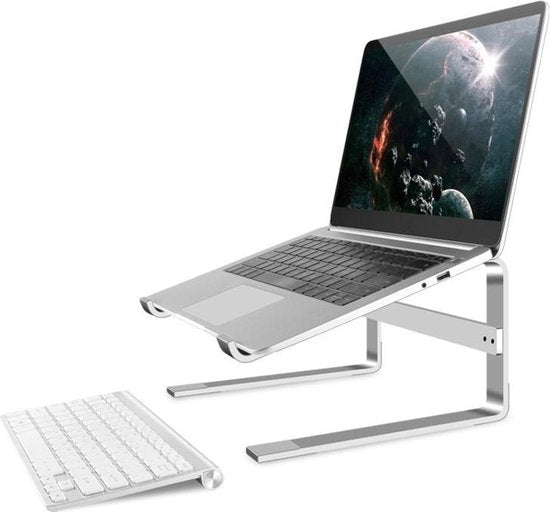 Laptop standaard – Verstelbare laptop verhoger – Ergonomische bureau houder – Antislip – Zilver-Notebookstandaard-Ilumina Benelux