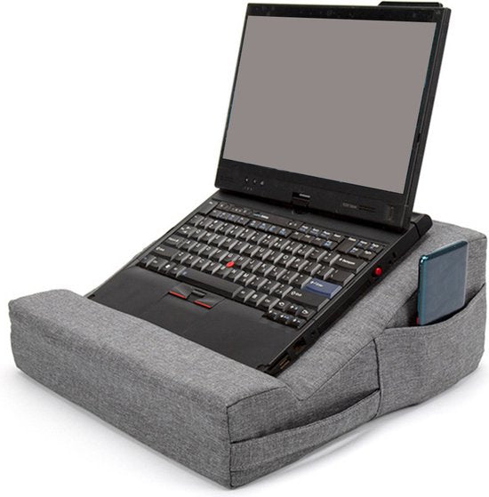 Laptopkussen – Laptoptafel voor Bed – Telefoonhouder – Geschikt voor Tablet/MacBook/Laptop – Grijs-Laptopstandaard-Ilumina Benelux