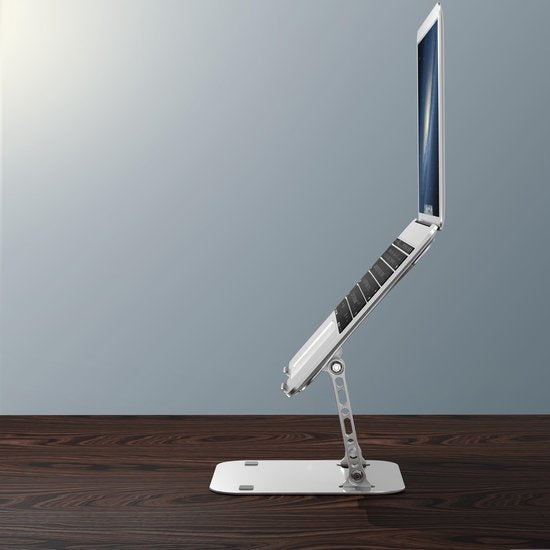 Laptopstandaard 10-17 inch – Verstelbaar & inklapbaar – Ergonomisch – Warmteafvoer – Zilver-Notebookstandaard-Ilumina Benelux