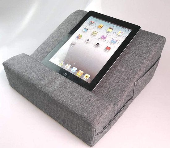 Laptopstandaard – 2-in-1 Tablet en Laptophouder Kussen – Draagbaar – Voor Bed, Bank, Bureau en Schoot – Grijs-Notebookstandaard-Ilumina Benelux