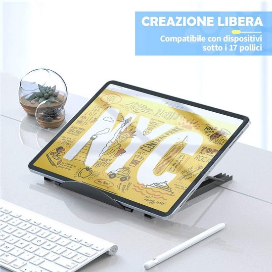 Laptopstandaard bureau – Opvouwbaar & draagbaar – Geventileerd koelrek – Verstelbaar ergonomisch – Zilver-Notebookstandaard-Ilumina Benelux
