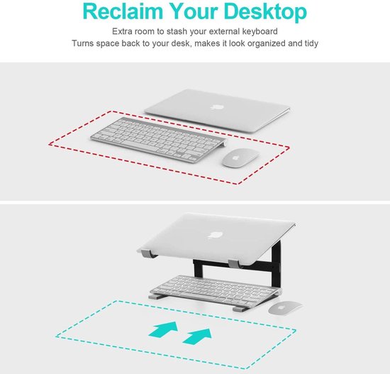 Laptopstandaard bureau – Verstelbaar – 10-17 inch – Geschikt voor laptop/MacBook Air/Pro – Zwart-Notebookstandaard-Ilumina Benelux