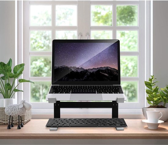 Laptopstandaard bureau – Verstelbaar – 10-17 inch – Geschikt voor laptop/MacBook Air/Pro – Zwart-Notebookstandaard-Ilumina Benelux
