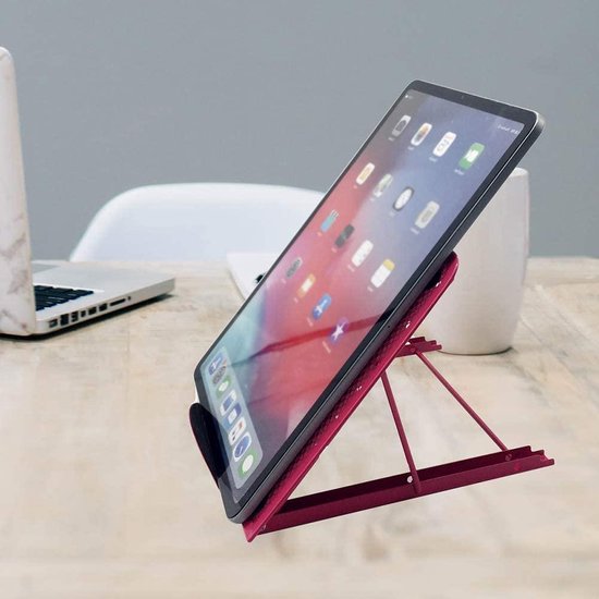 Laptopstandaard bureau – Verstelbaar – Geschikt voor laptop & tablet – Antislip – Roze-Notebookstandaard-Ilumina Benelux