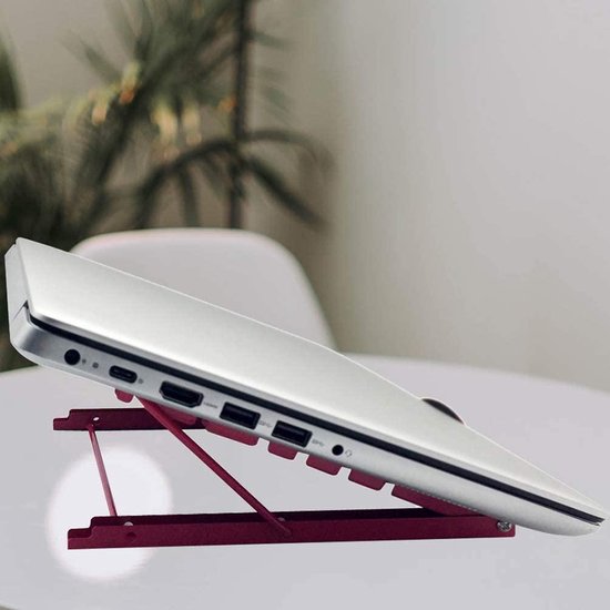 Laptopstandaard bureau – Verstelbaar – Geschikt voor laptop & tablet – Antislip – Roze-Notebookstandaard-Ilumina Benelux