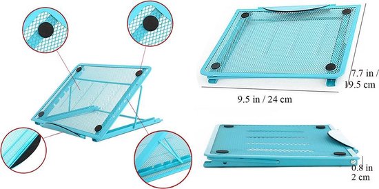 Laptopstandaard bureau – Verstelbaar – Ondersteuning voor laptop & tablet – Anti-slip – Zwart-Notebookstandaard-Ilumina Benelux