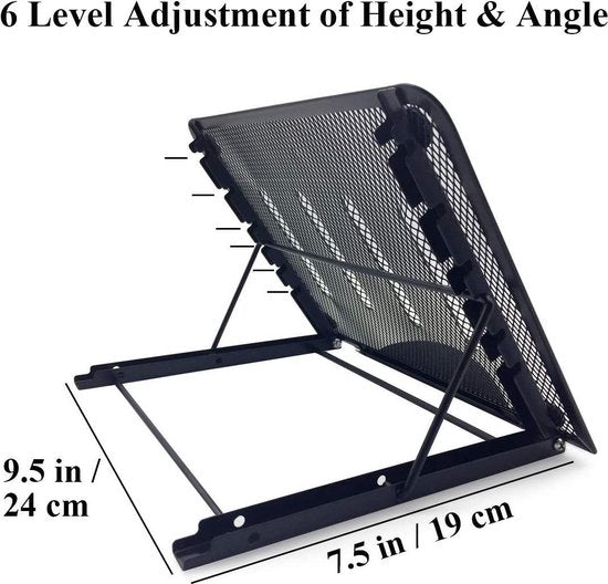 Laptopstandaard bureau – Verstelbaar – Ondersteuning voor laptop & tablet – Anti-slip – Zwart-Ilumina Benelux