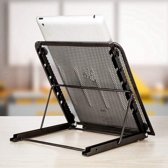 Laptopstandaard bureau – Verstelbaar – Ondersteuning voor laptop & tablet – Anti-slip – Zwart-Notebookstandaard-Ilumina Benelux