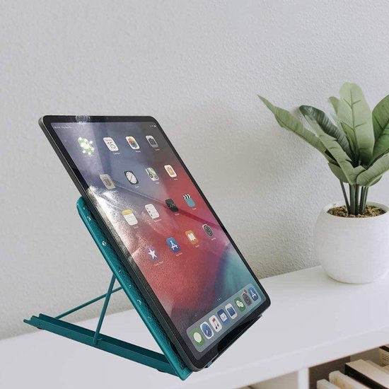 Laptopstandaard bureau – Verstelbaar – Voor laptop & tablet – Notebook ondersteuning – Blauw-Notebookstandaard-Ilumina Benelux
