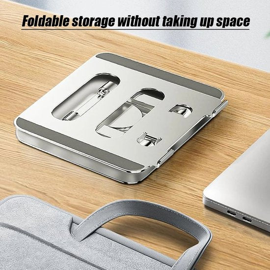 Laptopstandaard – Ergonomisch – 360° Draaibaar – Universeel 10-17 inch – Aluminium – Grijs-Notebookstandaard-Ilumina Benelux