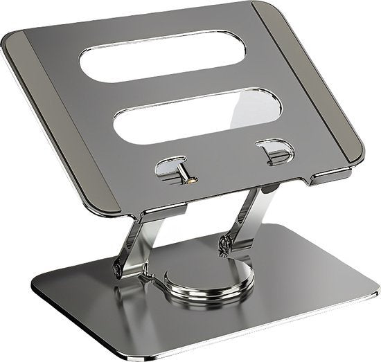 Laptopstandaard – Ergonomisch – 360° Draaibaar – Universeel 10-17 inch – Aluminium – Grijs-Notebookstandaard-Ilumina Benelux