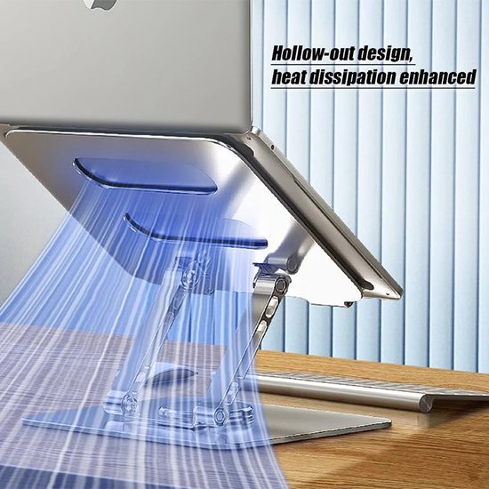 Laptopstandaard – Ergonomisch 360° Draaibaar – Universeel 10-17 Inch – Aluminium – Zilver-Notebookstandaard-Ilumina Benelux