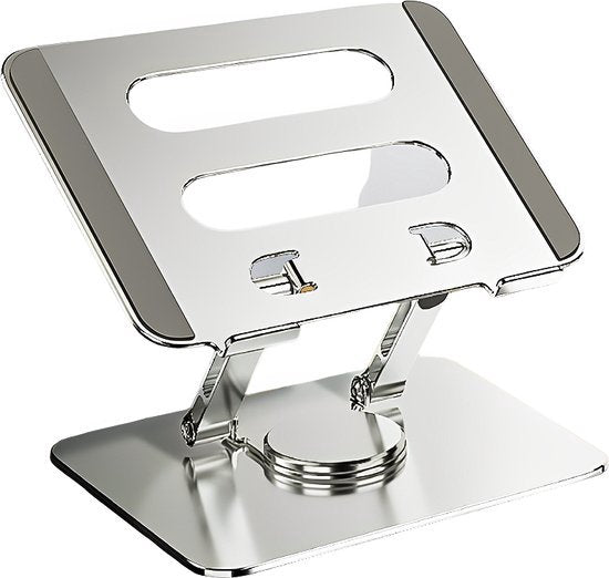 Laptopstandaard – Ergonomisch 360° Draaibaar – Universeel 10-17 Inch – Aluminium – Zilver-Notebookstandaard-Ilumina Benelux