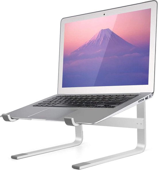Laptopstandaard – Geschikt voor 10-17 inch laptop & MacBook – Verstelbaar – Bureau tafelhouder – Zilver-Notebookstandaard-Ilumina Benelux