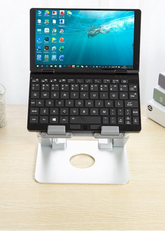Laptopstandaard met koeler – Verstelbaar – Ventilator koeling – Geschikt voor laptop/tablet tot 15 inch – Zwart-Laptopkoelers-Ilumina Benelux