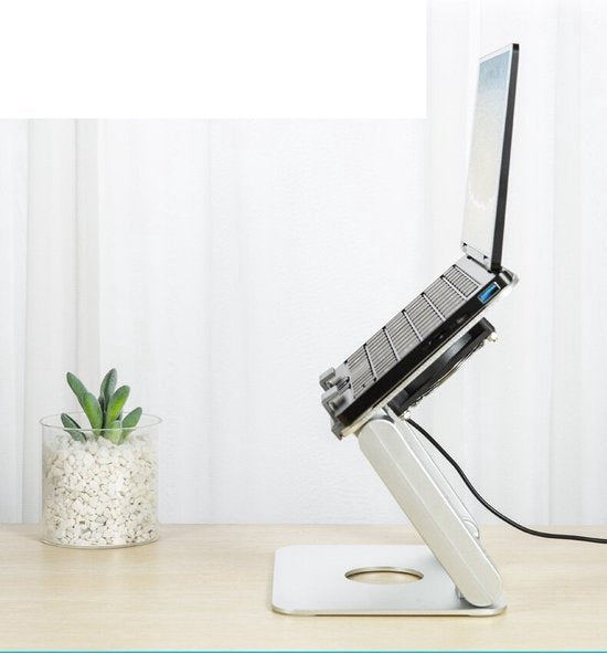 Laptopstandaard met koeler – Verstelbaar – Ventilator koeling – Geschikt voor laptop/tablet tot 15 inch – Zwart-Laptopkoelers-Ilumina Benelux