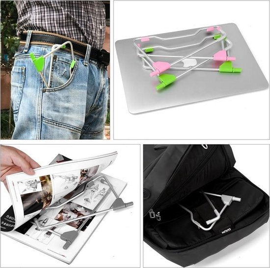 Laptopstandaard – Opvouwbaar & Verstelbaar – Draagbare Notebookhouder Bureau – Geschikt voor iPad/Tablet/Mac – Zwart-Notebookstandaard-Ilumina Benelux