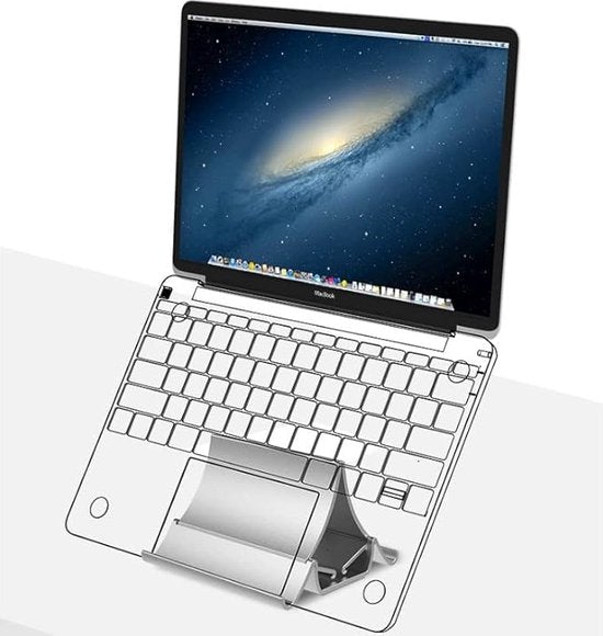 Laptopstandaard – Ruimtebesparende Desktop Organizer – Opberg houder bureau & tafel – Geschikt voor iPad/MacBook/Laptop/Tablet/Telefoon – Zwart-Notebookstandaard-Ilumina Benelux