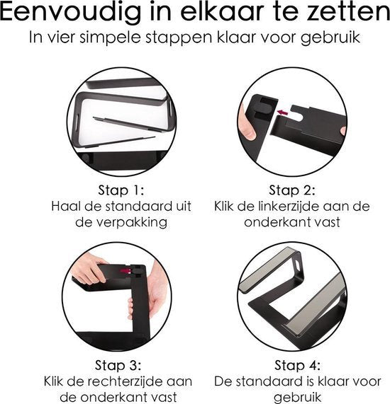 Laptopstandaard – Verhoger 10-17 inch – Aluminium – Ergonomisch – Universeel – Zwart-Notebookstandaard-Ilumina Benelux
