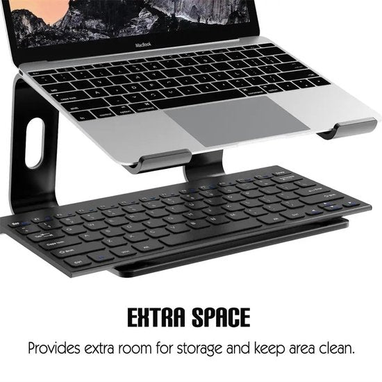 Laptopstandaard – Verhoger 10-17 inch – Aluminium – Ergonomisch – Universeel – Zwart-Notebookstandaard-Ilumina Benelux