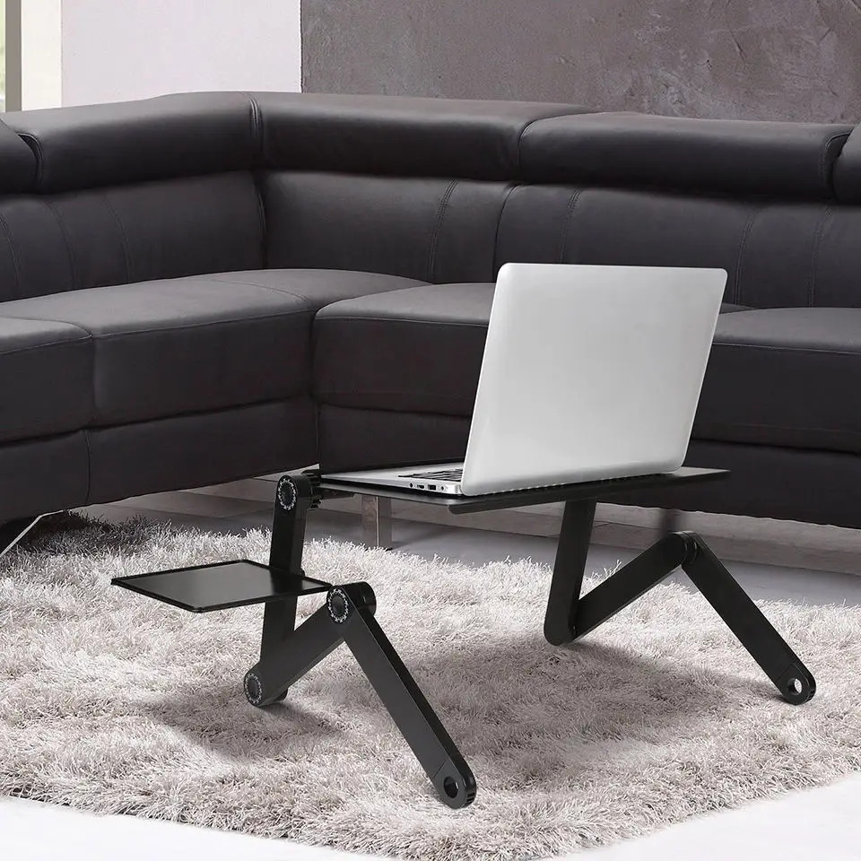 Laptoptafel bed – Met muismat & USB ventilator koeling – 360° verstelbaar – Voor 7-17 inch laptop/tablet – Zwart-Laptopstandaard-Ilumina Benelux