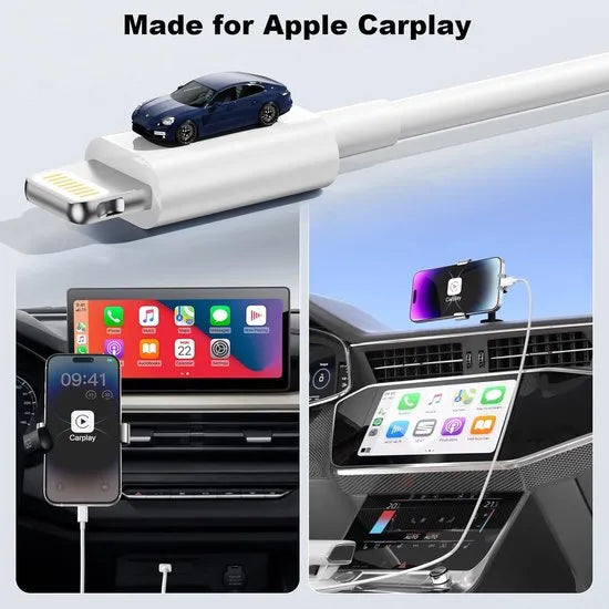 Lightning kabel – USB-A naar Lightning Oplaadkabel 2m – 5 stuks – Geschikt voor iPhone & iPad – Wit-USB-Kabels-Ilumina Benelux