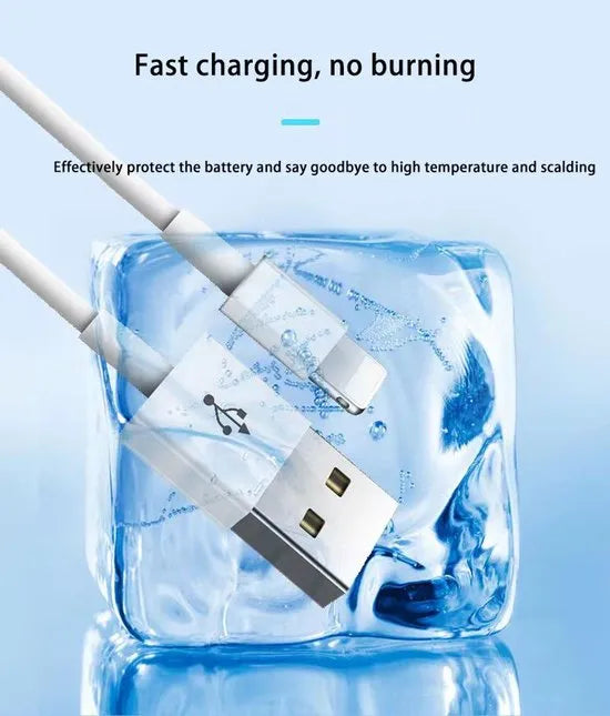 Lightning kabel – USB-A naar Lightning Oplaadkabel 2m – 5 stuks – Geschikt voor iPhone & iPad – Wit-USB-Kabels-Ilumina Benelux