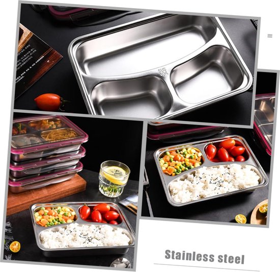 Lunchbox 3-vakken – Luchtdicht & Lekvrij – Nestbaar – Magnetron- en Vaatwasserbestendig – Zwart-Lunchbox-Ilumina Benelux