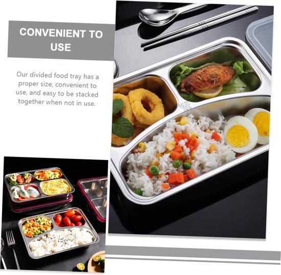 Lunchbox 3-vakken – Luchtdicht & Lekvrij – Nestbaar – Magnetron- en Vaatwasserbestendig – Zwart-Lunchbox-Ilumina Benelux