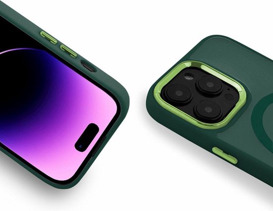 Magmat iPhone 13 Hoesjes – Matte Armor Backcover – MagSafe Compatibel – Schokbestendig – Groen-Ilumina Benelux