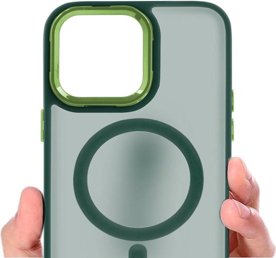 Magmat iPhone 15 Pro Max Hoesjes – Matte Armor Backcover – MagSafe – Schokbestendig – Groen-Ilumina Benelux