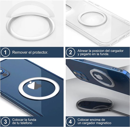 Magneet plaatjes set – Geschikt voor draadloze opladers & telefoonhouders – Metalen ring sticker – 10 stuks – Zilver