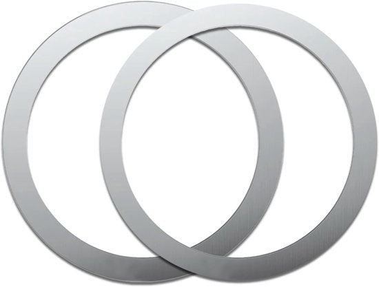Magneet plaatjes set – Geschikt voor draadloze opladers & telefoonhouders – Metalen ring sticker – 10 stuks – Zilver