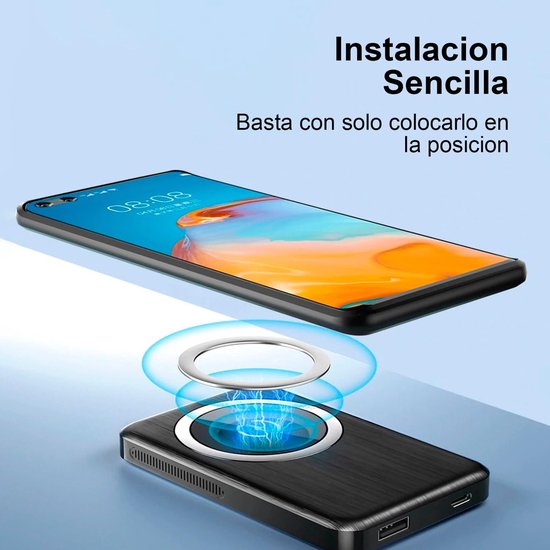 Magneetplaatjes set – Geschikt voor draadloze opladers – Metalen ring magneet sticker – 10 stuks – Zwart