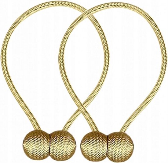 Magnetische gordijnbinders – 2 stuks embrasse – Sterke neodymium magneet – 45 cm – Goud-Ilumina Benelux