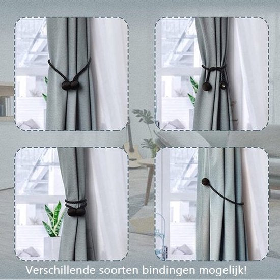 Magnetische gordijnbinders – 2 stuks embrasse – Sterke neodymium magneet – 45 cm – Zilver-Ilumina Benelux