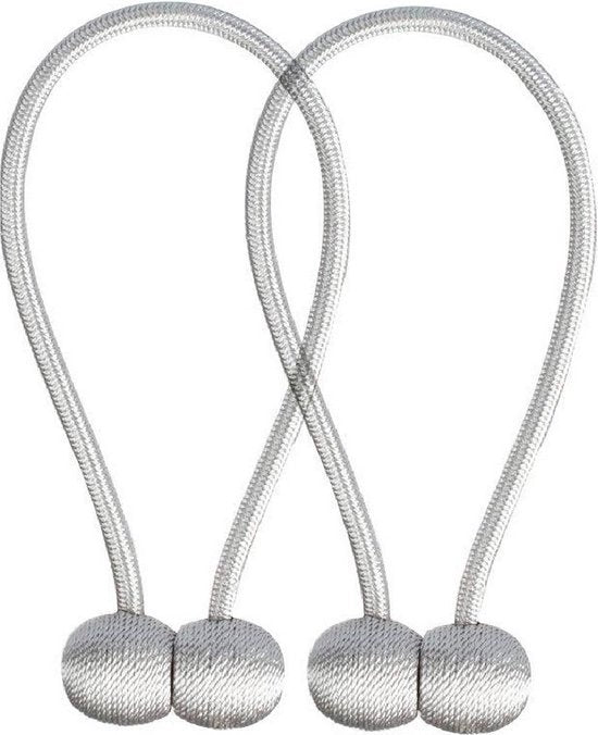 Magnetische gordijnbinders – 2 stuks embrasse – Sterke neodymium magneet – 45 cm – Zilver-Ilumina Benelux