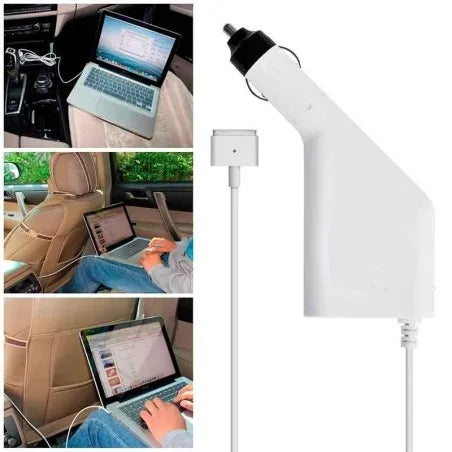 85W MagSafe 2 Autolader 20V 4.25A voor Apple MacBook met USB Poort Wit-Ilumina Benelux
