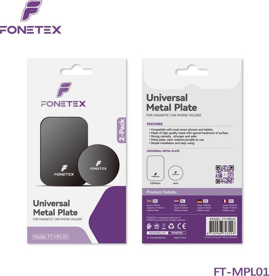 Metalen Magneetplaten – Voor Telefoonhouder Auto – Zelfklevend – Set van 2 – Zilver-Telefoonsticker-Ilumina Benelux