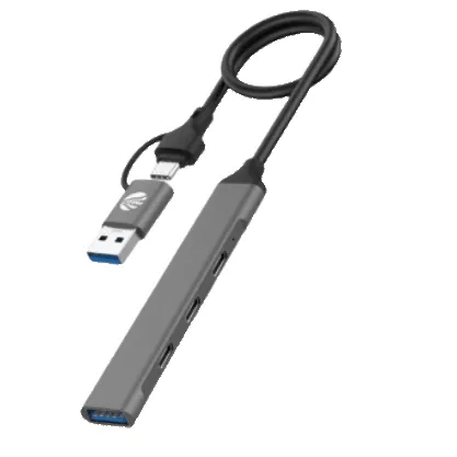 4-in-1 USB Hub – 3x USB-C + 1x USB-A – USB 3.0 Multiport Adapter-Ilumina Benelux