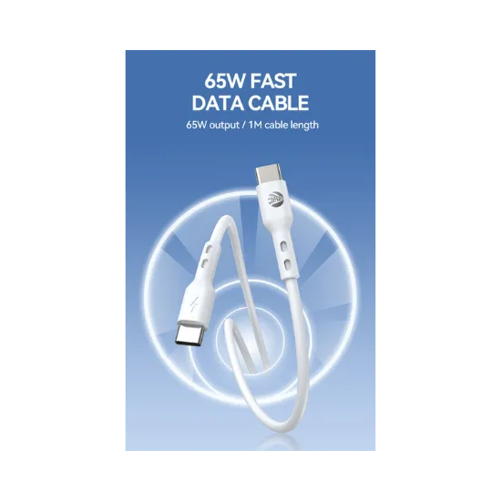USB-C naar USB-C Kabel – 65W Snelladen – 1 Meter – Fast Data Cable – Wit-Ilumina Benelux